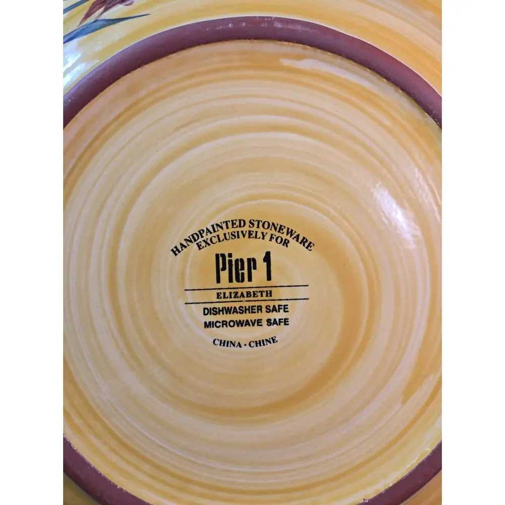 Pier 1 Elizabeth Handpainted Stoneware Plate 8.5